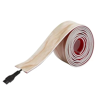 Imagen de 1m cubierta de suelo para cable, canaleta pasacables suelo, Protector cable alimentación autoadhesivo piso, proteger cables(Yellow Dragon Jade,35mm(1.
