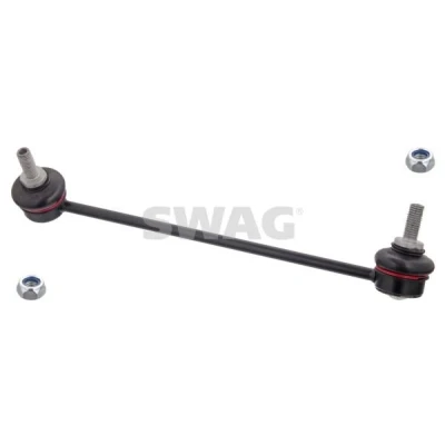 Imagen de SWAG 60 91 9649 Bieleta de suspensión Eje delantero, izquierda 255 M10 x 1,5 con tuerca autofijadora Acero RENAULT: TWINGO 1 Kasten,