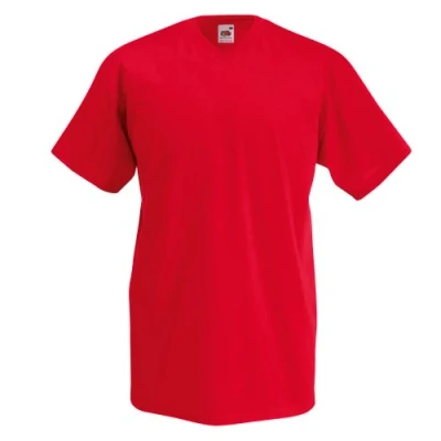 Imagen de Fruit Of The Loom Camiseta para hombre, manga corta, cuello de pico rojo XXL