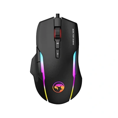 Imagen de Scorpion Ratón Gaming, Modelo MA G945, Se Adapta a la Palma de Mano, Con 9 Botones Programables, Luz LED RGB, Alto Rendimiento, Tamaño 127 mm x 76 40 mm, Color Negro