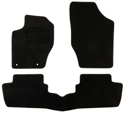 Imagen de DBS 1763197 Alfombrillas de coche A medida para 3 uds. Antideslizante Moqueta en negro 900 g/m² Aspecto terciopelo Modelo Star