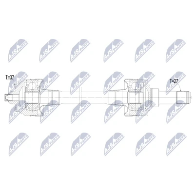 Imagen de NTY NPW BM 241 Árbol de Transmisión Eje trasero izquierda 731mm automática