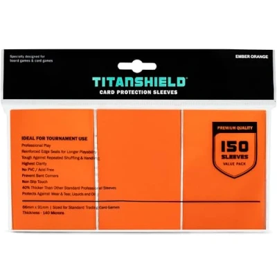 Imagen de TitanShield Fundas protectoras de cartas coleccionables tamaño estándar para MTG, Dropmix (150 fundas/color naranja brasa)