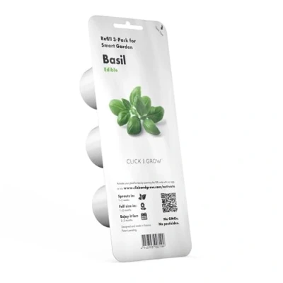 Imagen de Emsa 3 Cápsulas Albahaca Click &amp; Grow, Semillas apta para Smart Garden, huerto urbano, tierra inteligente, jardín hidropónico, resultados en 40 días, Sistema automático iluminación LED