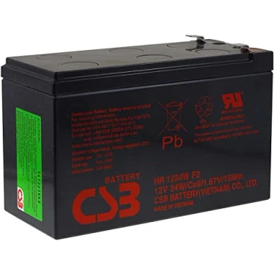 Imagen de CSB Batería de Plomo Alta Corriente HR1234WF2, 12 V, 9 Ah, Lead Acid