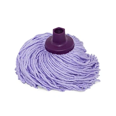 Imagen de Mery Fregona Microfibra Super Absorbente Cabezal Extragrande No Deja Rastro Fabricada en Cruz Mayor Durabilidad Rosca Universal Color: Lila, 22 cm