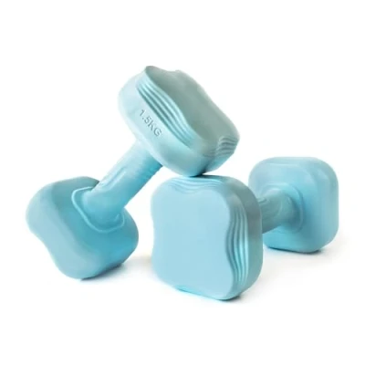 Imagen de ARIBEC Par de Mancuernas Antideslizantes 1kg 1,5kg 2kg 3kg con Guia Ejercicios, Diseño Innovador Juego Pesas y Ergonomicas para Ejercicio en Casa Gimnasio (Azul, 1,5kg)