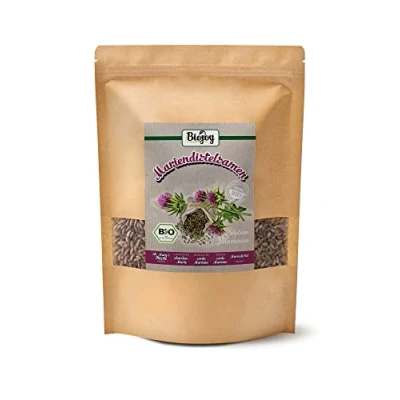 Imagen de Biojoy Semillas de cardo mariano BÍO (1 kg), secadas y enteras, ideales para Infusión (Silybum Marianum)