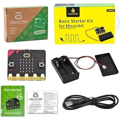Imagen de KEYESTUDIO BBC Micro: bit y v2.2 Caja de batería AAA Cell Compatible con Conector alimentación Board para Kit