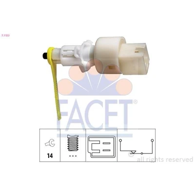 Imagen de FACET 7.1153 Interruptor luces freno mecánico Made in Italy OE Equivalent FIAT: Punto II Hatchback, Doblo I Familiar