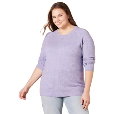 Imagen de Amazon Essentials Jersey de Tacto Suave con Cuello Redondo, Manga Larga y Corte Clásico Mujer, Lavanda, XS