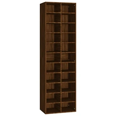 Imagen de vidaXL Zapatero Organizador de Zapatos Soporte Armario Pasillo Almacenaje Estantería Muebles Madera Contrachapada Roble Marrón 54x34x183 cm