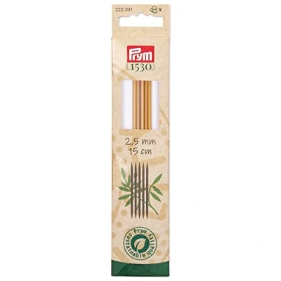 Imagen de prym 1530 bambú de doble punta (15 cm, 2.50 mm) aguja 1 unidad