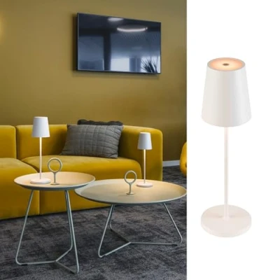 Imagen de SLV Lámpara LED recargable Vinolina Two, blanca, aluminio, Ø 11 cm, IP65