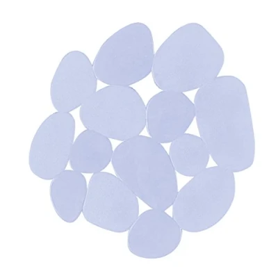 Imagen de MSV 141215 PVC Antideslizante para baño de Pebbles, 4 Unidades, diseño Floral, Color Blanco