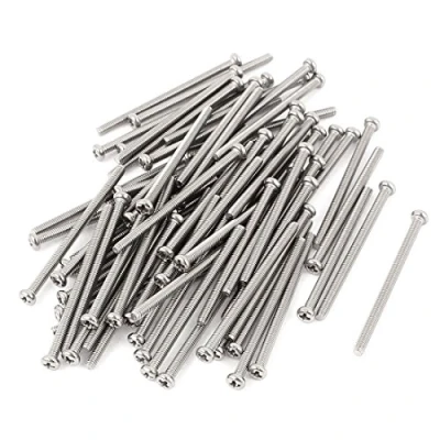 Imagen de sourcing map Tornillos de cabeza redonda Phillips acero inoxidable 304 M2.5 x 40 mm Perno 60 piezas