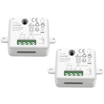 Imagen de LoraTap Interruptor Wifi Alexa, Temporizador Relé Inteligente 10A 2500W para Luces, Control de Aplicación Smart Life, Voz con Alexa y Google Assistant