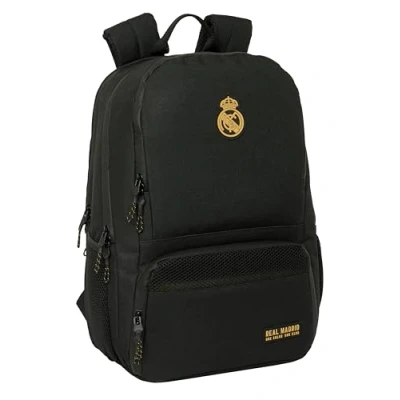 Imagen de Safta Real Madrid 3ª EQUIPACIÓN Mochila para Pádel, de Deporte, Ideal Diferentes Edades, Cómoda y Versátil, Calidad Resistencia, 30x17x42 cm, Color Negro