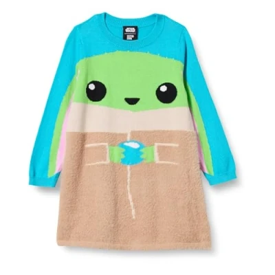 Imagen de Amazon Essentials Disney Marvel Star Wars Frozen Princess Vestidos de Punto (Previamente Spotted Zebra) Niña, Fluo, Niño, 2 años