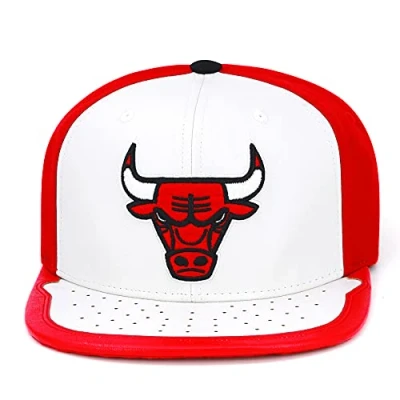 Imagen de Mitchell &amp; Ness Gorra Day One Snap Bulls&amp; de béisbol Baseball (Talla única Blanco Rojo)