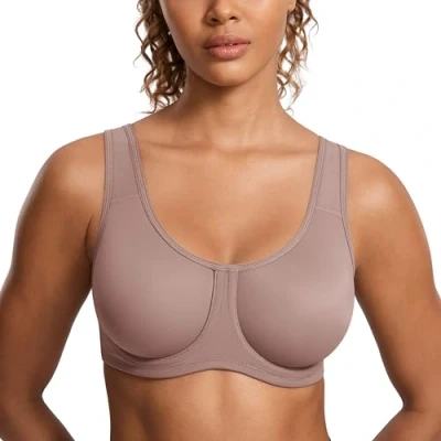 Imagen de SYROKAN Sujetador Deportivo Mujer con Aros Alto Impacto Tallas Grandes Tirantes Ajustables Ladrillo 100C