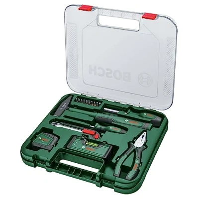 Imagen de Bosch Home and Garden juego de herramientas manuales Universal, 17 piezas (kit reparación versátil para tareas bricolaje en el hogar)