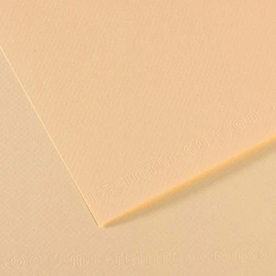 Imagen de Canson Mi Teintes Papel de Color Pulpa Teñida, 160 g/m2, Beige (Ivory 111), 29,7x44, Pack 10