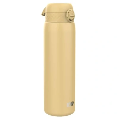Imagen de Ion8 Botella de Agua Acero Inoxidable 1 Litro, a Prueba Fugas, Fácil Abrir, Cerradura Segura, Asa Transporte, Aptas para Lavavajillas, Resistente Rayones, Desierto