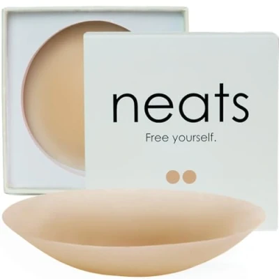 Imagen de NEATS Cubrepezones para mujer, reutilizables e hipoalergénicos, de silicona, color Caramelo, L/XL (Fits D+ cups)
