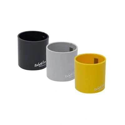Imagen de KalaMitica Juego de 3 cilindros magnéticos 6,5 cm Plomo, hielo, amarillo Contenedores almacenamiento o porta macetas magnéticas con imán potente para pizarras pared