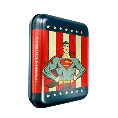 Imagen de Cartamundi DC Comics Superman Juego de Cartas en Lata Retro Relieve, Metal