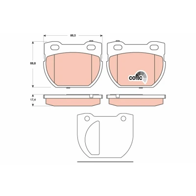 Imagen de TRW COTEC GDB1666 Juego de pastillas freno no preparado para indicador desgaste LAND ROVER: Defender SUV, SUV Cabrio, Pick up