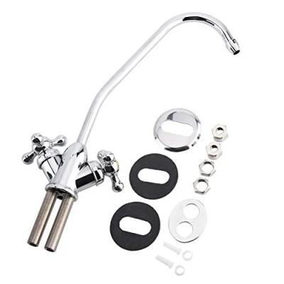 Imagen de Taidda Faucet Tap Kitchen Faucet, Golpecito de doble cabeza del grifo Kichen 1/4 &#039;&#039; Aleación zinc Válvula Cromado ósmosis inversa RO Filtro agua potab