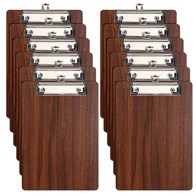 Imagen de A5 Portapapeles de Madera con Pinza,12 Piezas Agujero Colgante,A5 Clipboards Tablero Escritura