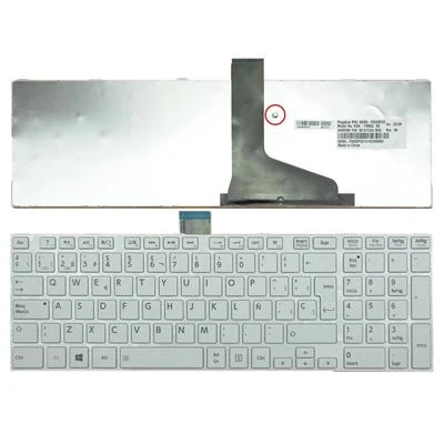 Imagen de PORTATIL MOVIL Teclado Compatible con Toshiba Satellite L850, L950 C855 PSCBYE 04500RIT Blanco