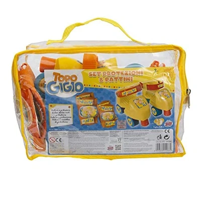 Imagen de Grandi Giochi Topo Gigio Juego de Patines con Protecciones Color Naranja/Amarillo/Azul TPU13000