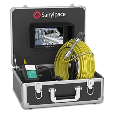 Imagen de Cámara de Inspección Drenaje 30M, Tuberias con Grabación DVR, Video para Alcantarillado Endoscopio Tubo Industrial Equipado 7&quot; LCD 1000TVL CCD 8GB Tarjeta SD
