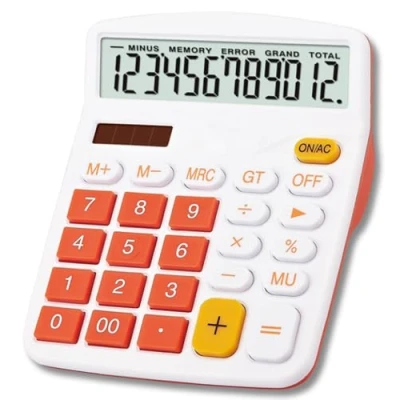 Imagen de Mengshen Calculadora Básica de Office Batería Solar Dual Power financiera dedicada Pantalla 12 dígitos Función estándar grande Comercial Escritorio Multifuncional KA08