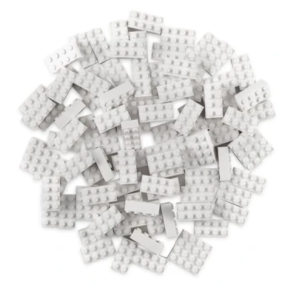 Imagen de Strictly Briks Classic Bricks Set de Ladrillos para Construir 2 x 4 100% Compatible con Todas Las Grandes Marcas Blanco 96 Piezas