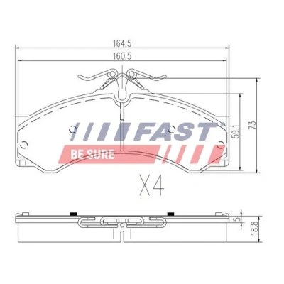 Imagen de FAST FT29015 Juego de pastillas freno Eje delantero preparado para indicador desgaste MERCEDES BENZ: Sprinter 3 T Furgón