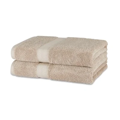 Imagen de Amazon Basics Toalla de baño algodón orgánico Resistente a la decoloración, Paquete 2, 76 x 137 cm, Gris Pardo