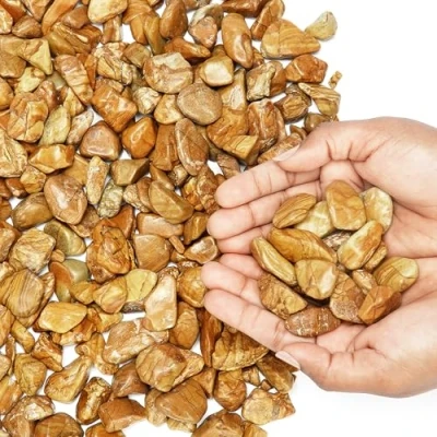 Imagen de BELLE VOUS Piedras Decorativas Jardin Marrones Natural 3,5 kg Mini para Macetas Variadas Grava de Río Rellenar Jarrones y Tiestos Acuarios