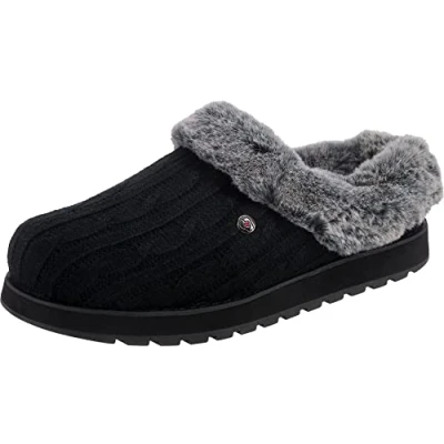 Imagen de Skechers Keepsakes Ice Angel, Zapatillas de estar por casa Mujer, Black Grey, 38.5 EU
