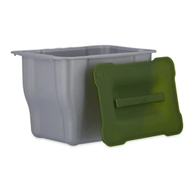 Imagen de Relaxdays Cubo de Basura para la Cocina, Residuos orgánicos, con Tapa, 5 L, 17,5 x 24,7 18,5 cm, 1 Ud., Antracita