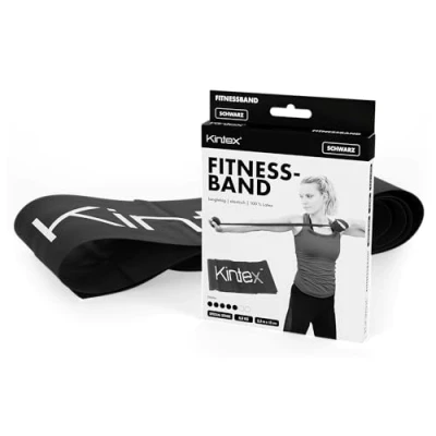Imagen de Kintex Banda de Fitness, 2,5 m x 15 cm, Cinta Gimnasia en 7 resistencias, 100% látex, Entrenamiento transportable (Plata)