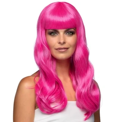 Imagen de Boland Peluca Chique, pelo sintético largo y liso con flequillo, peinado, EM, Mundial, accesorio, disfraz, accesorios, fiesta temática, carnaval