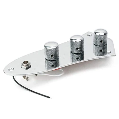 Imagen de Alnicov placa de control totalmente cargada con precableada tapa metal cromado para bajo Jazz estilo J