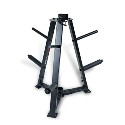 Imagen de ZERRO Soporte múltiple para discos de pesas y Barras con 6 carga 300kg，Soporte olímpicas Rack，Agarres Manguitos 50 25mm