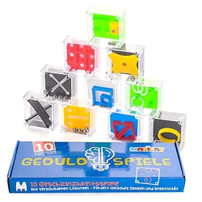 Imagen de Magicat Set de 10 Mini Juegos Rompecabezas Premium educativos Habilidad e ingenio para niños Puzzle con Diferentes Niveles Regalos cumpleaños Colegio