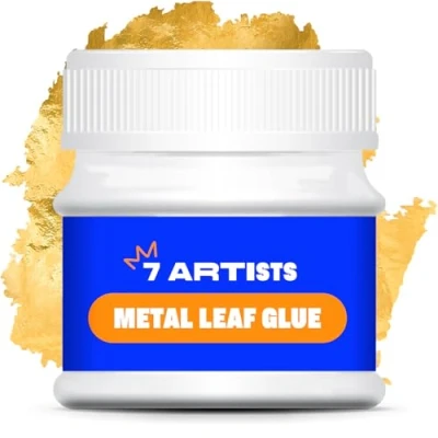 Imagen de 7 Artists Pegamento Pan de Oro 50 ml Pelo para Manualidades Papel Foil Comestible Cola Hojas